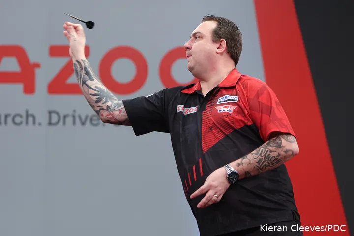 Kim Huybrechts is één van de drie Belgen die nog in het toernooi zit na zijn knappe 6-1 overwinning op Wessel Nijman