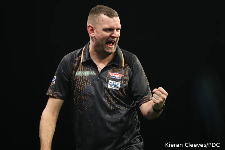 Martijn Kleermaker deed in 2023 mee aan de Grand Slam of Darts