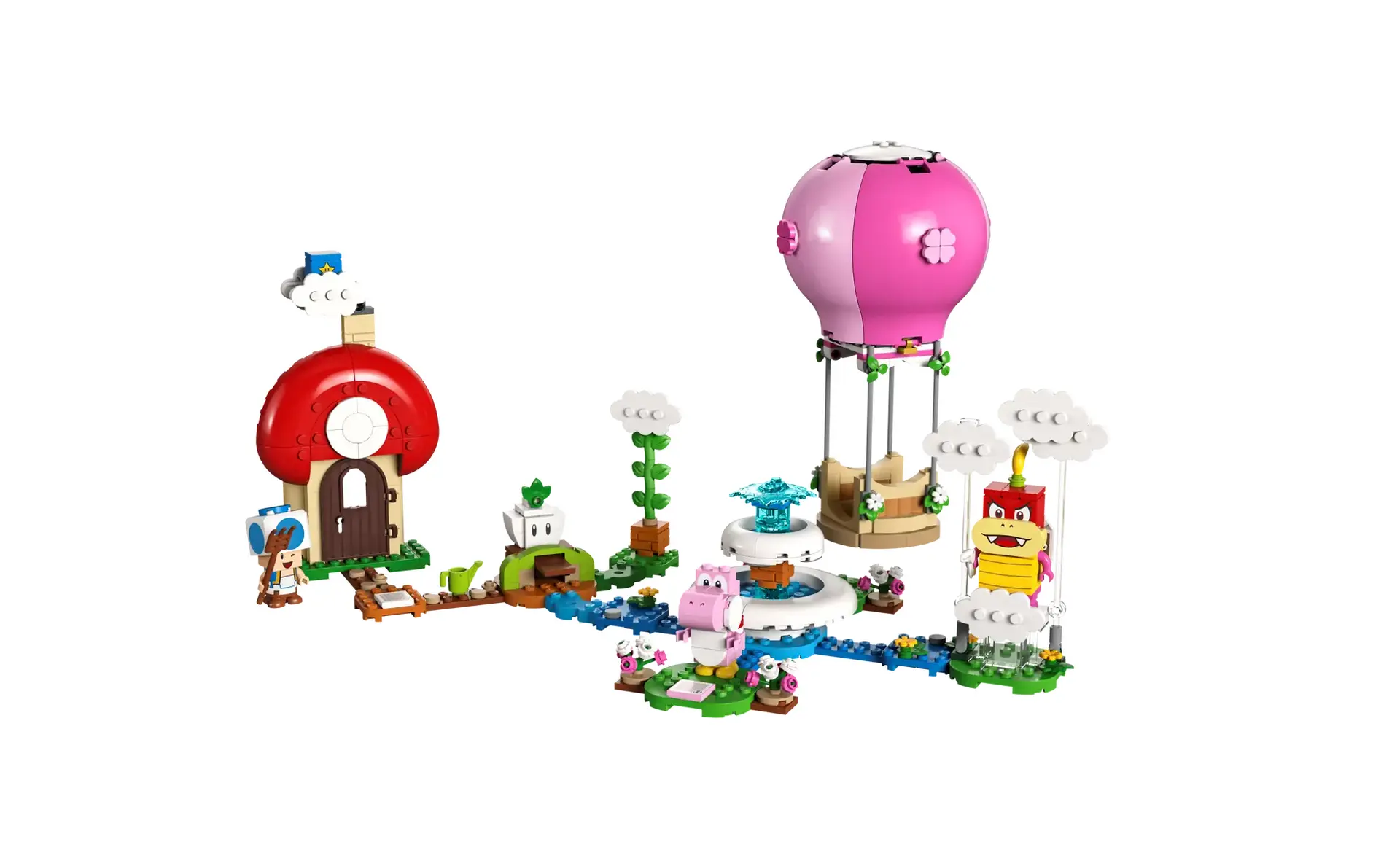 lego mario peach garden balloon ride