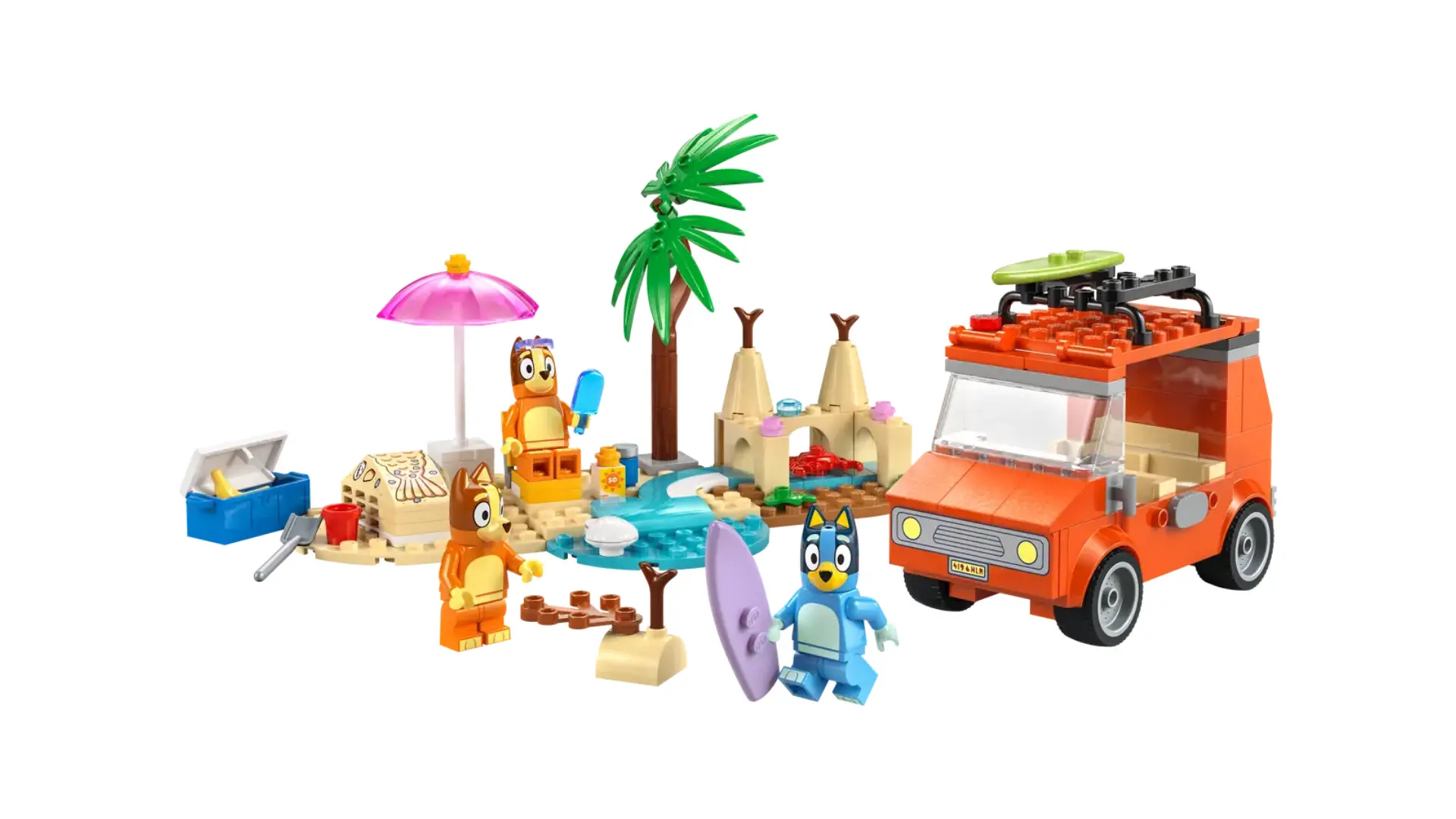 lego blue autorit naar het strand