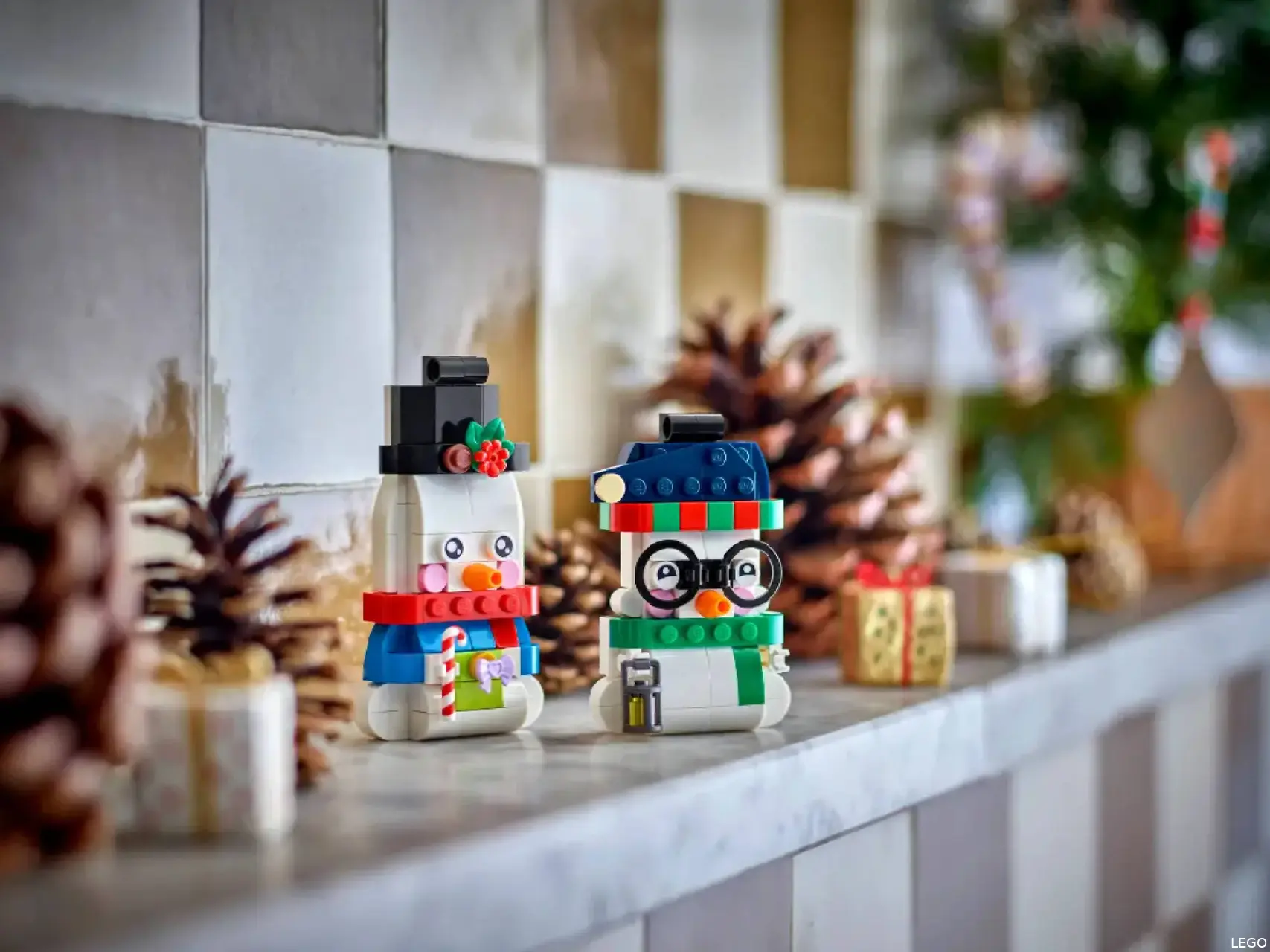 LEGO Kerst sneeuwpopornamenten