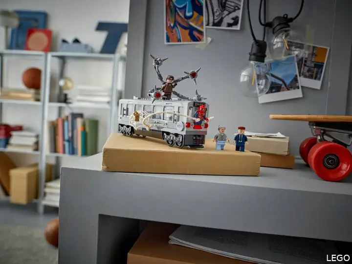 lego spider-man doc ock subway train scene