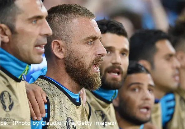de rossi buffon candreva panchina italia