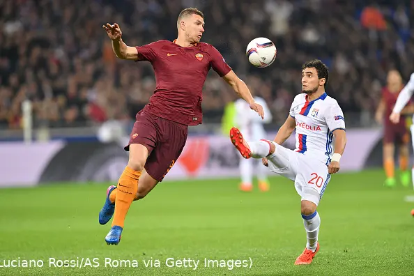 dzeko palla lione roma