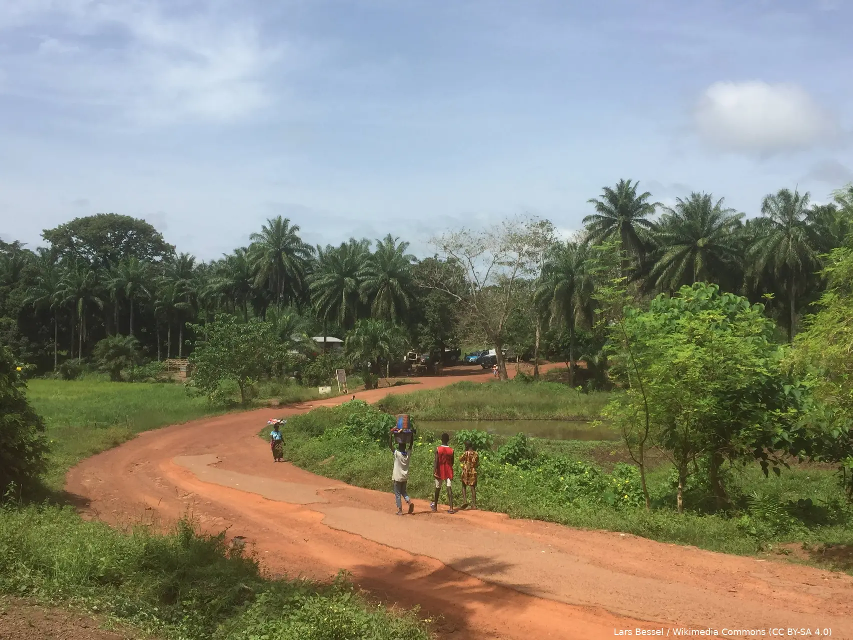 street in kamakwie sierra leone westafrica