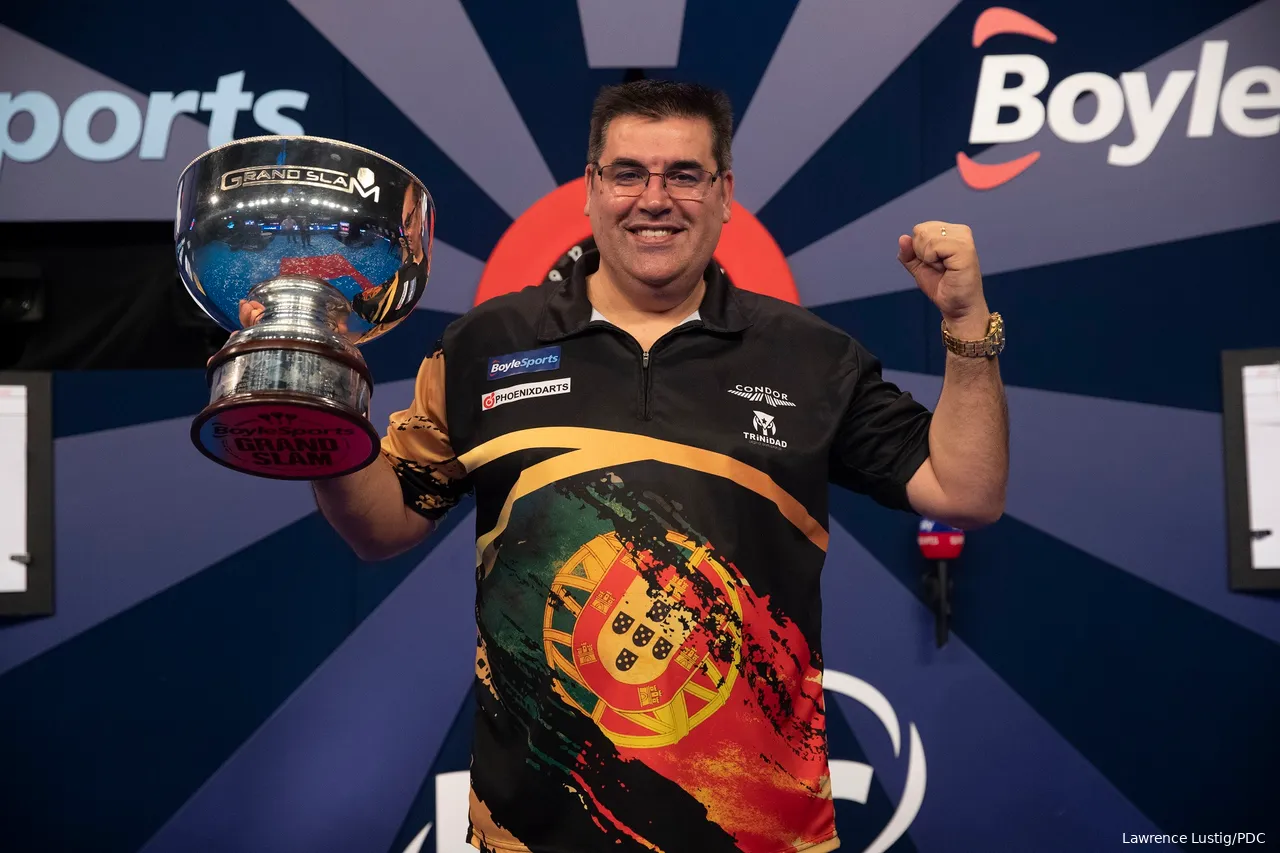 Hij was al de eerste Portugese Players Championship- en Euro Tour-winnaar, maar werd ook de eerste Portugese major-winnaar op de Grand Slam of Darts in 2020