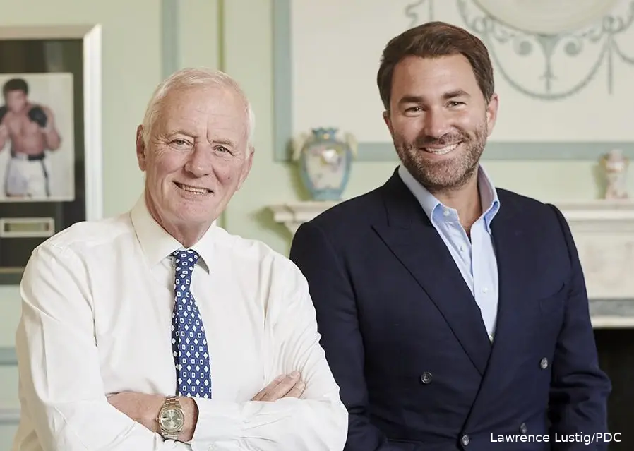 Barry Hearn samen met zijn zoon Eddie