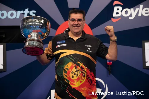 Hij was al de eerste Portugese Players Championship- en Euro Tour-winnaar, maar werd ook de eerste Portugese major-winnaar op de Grand Slam of Darts in 2020