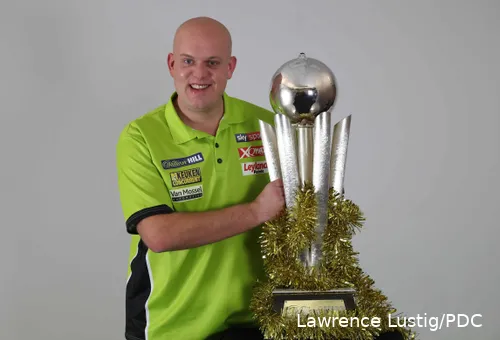 Michael van Gerwen won in 2019 zijn laatste van drie wereldtitels