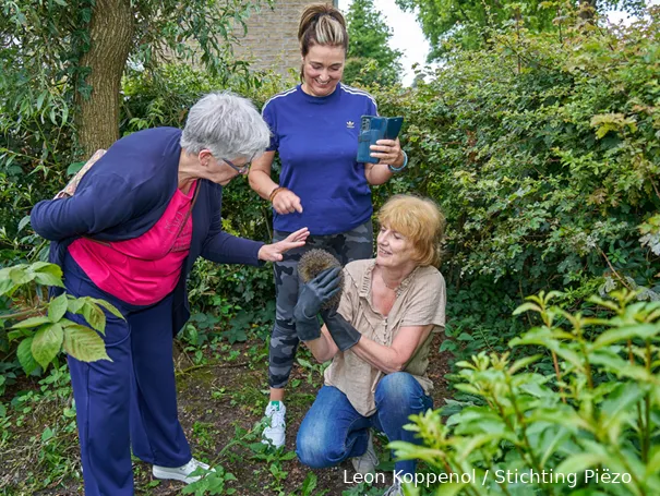 egeltje uit de egelopvang helpt vrijwilligers van piezo in wijktuin noordhove fotograaf leon koppenol