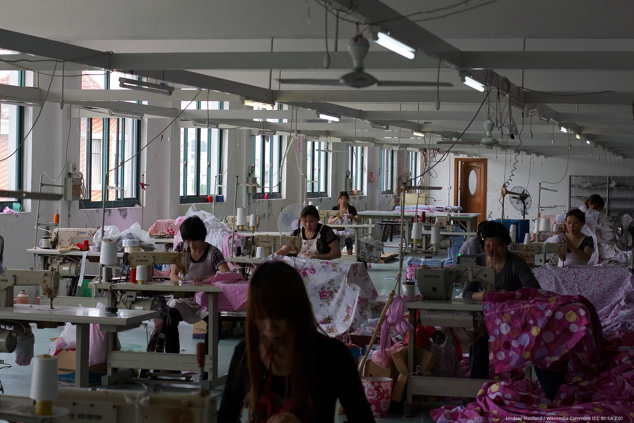 women working in a silk factory in china