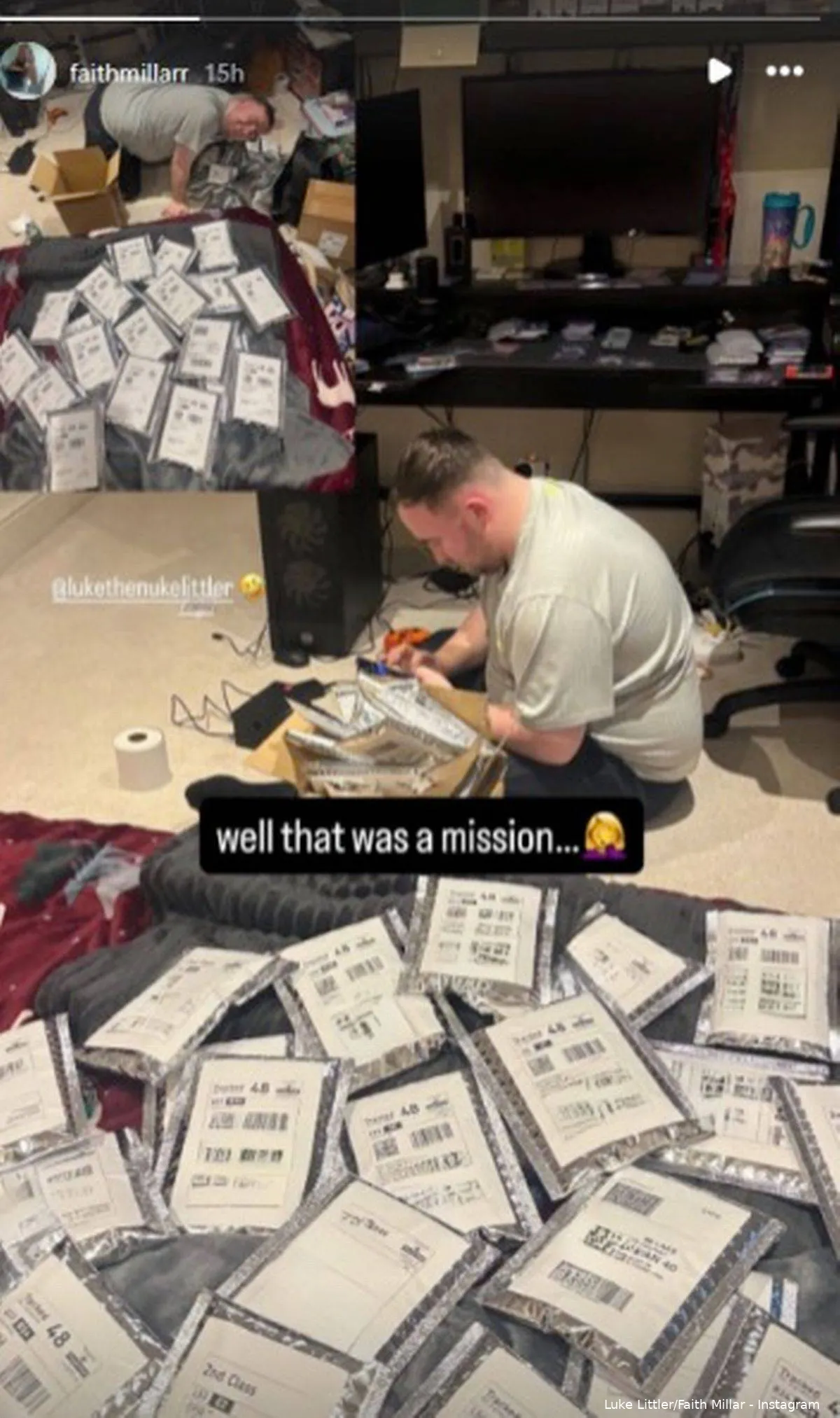 Luke Littler labels parcels