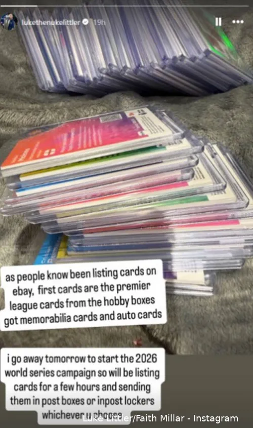 Luke Littler verkauft Sammelkarten auf eBay.