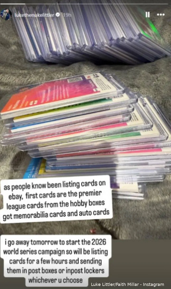 Luke Littler verkauft Sammelkarten auf eBay.