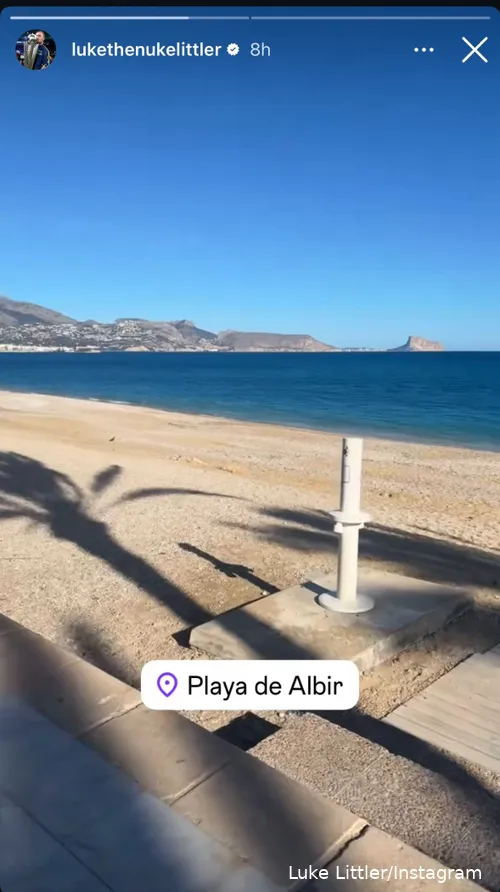 Luke Littler on holiday in Spain.