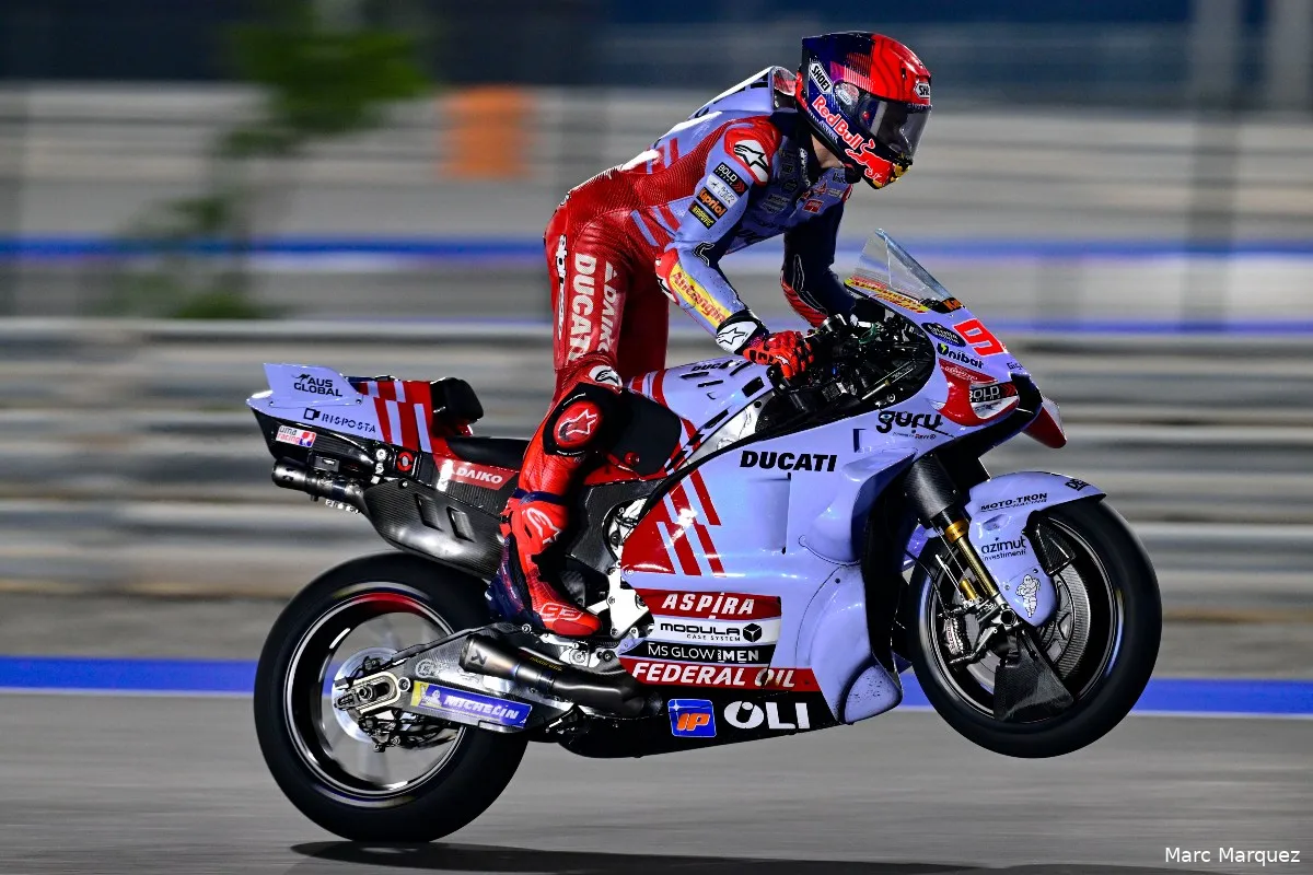 marc marquez wheeling motogp qatar 2024 1