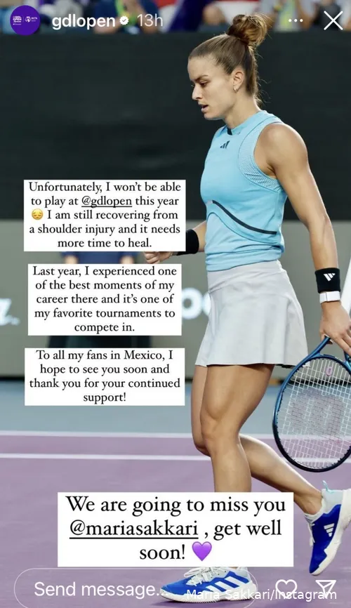 Historia de Instagram de Maria Sakkari.