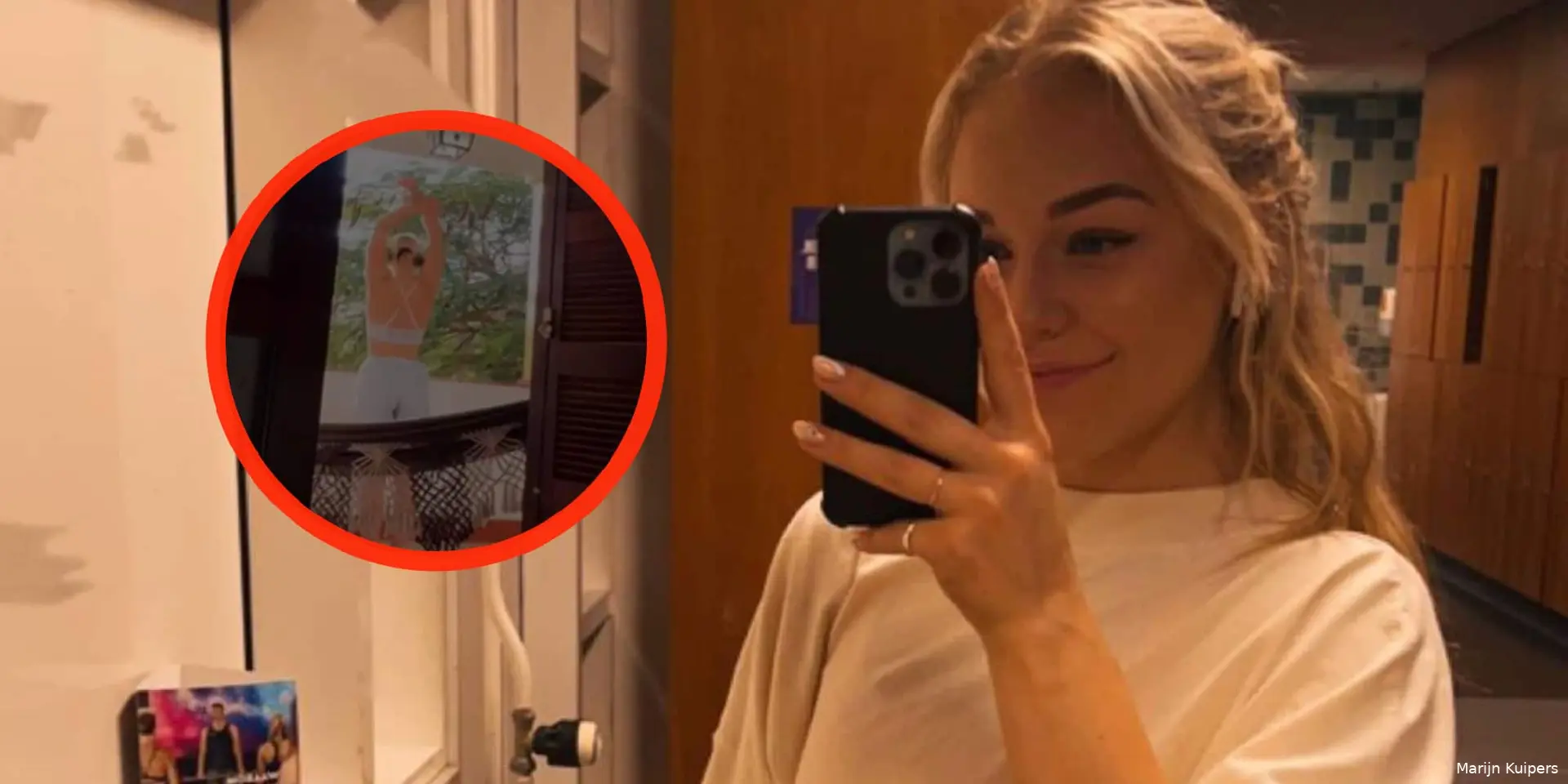 video marijn kuipers laat zich stiekem filmen in pikante outfit
