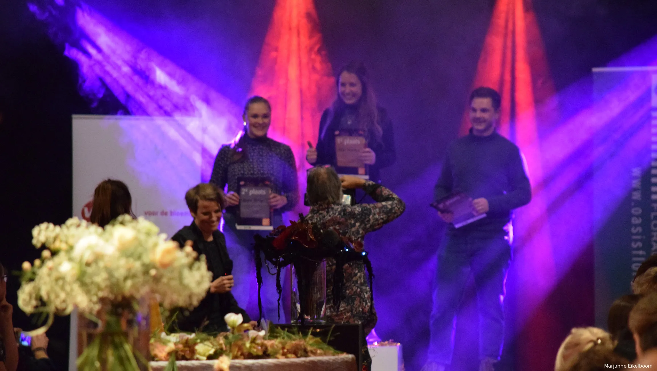 student niek en docent joyce van aeres mbo finalisten nk floral art junioren mrjanne eikelboom