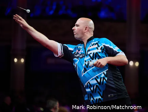 Rob Cross in action at the World Matchplay