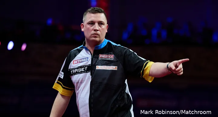 Chris Dobey in action at the World Series of Darts Finals