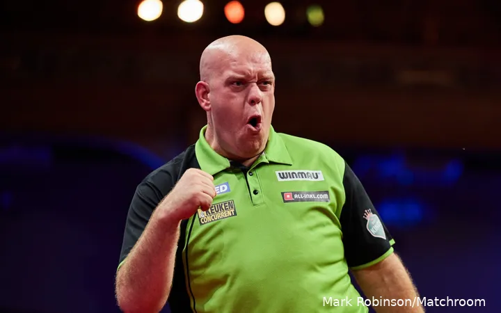 Michael van Gerwen in actie&nbsp;