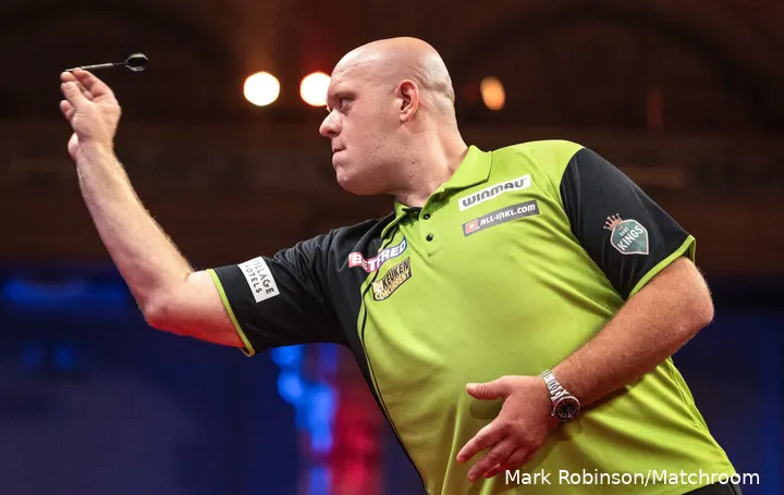 Michael van Gerwen in actie op de World Matchplay