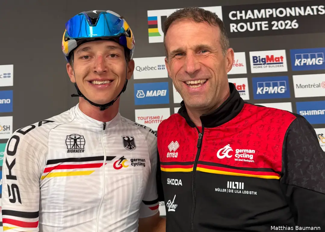 Matthias Baumann und Florian Lipowitz bei der Straßenrad-WM in Montreal