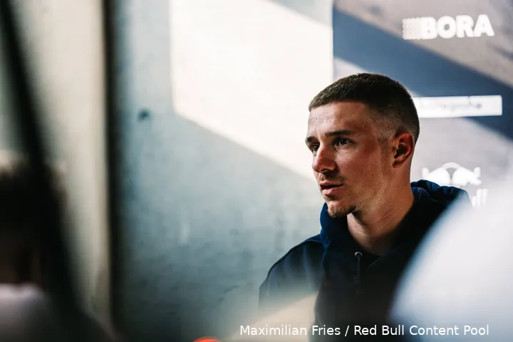 Remco Evenepoel, en su presentación con Red Bull - BORA