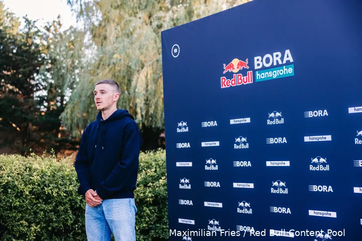 Remco Evenepoel, en la presentación con el Red Bull - BORA - hansgrohe