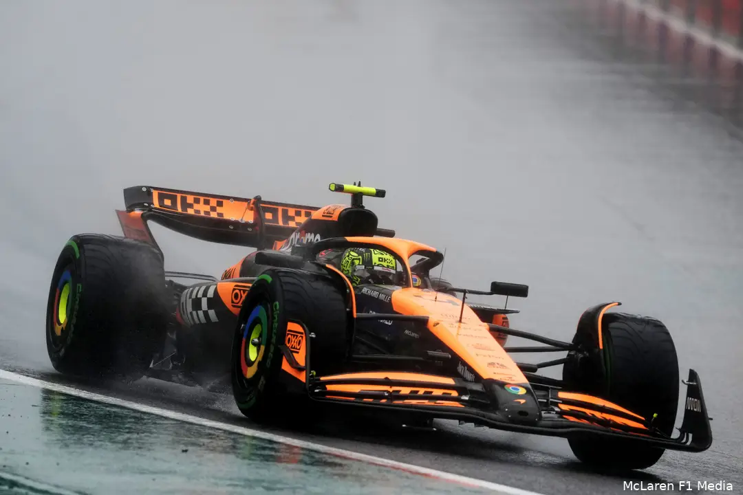 lando norris mclaren 2024 mcl38 regenrace brazilie