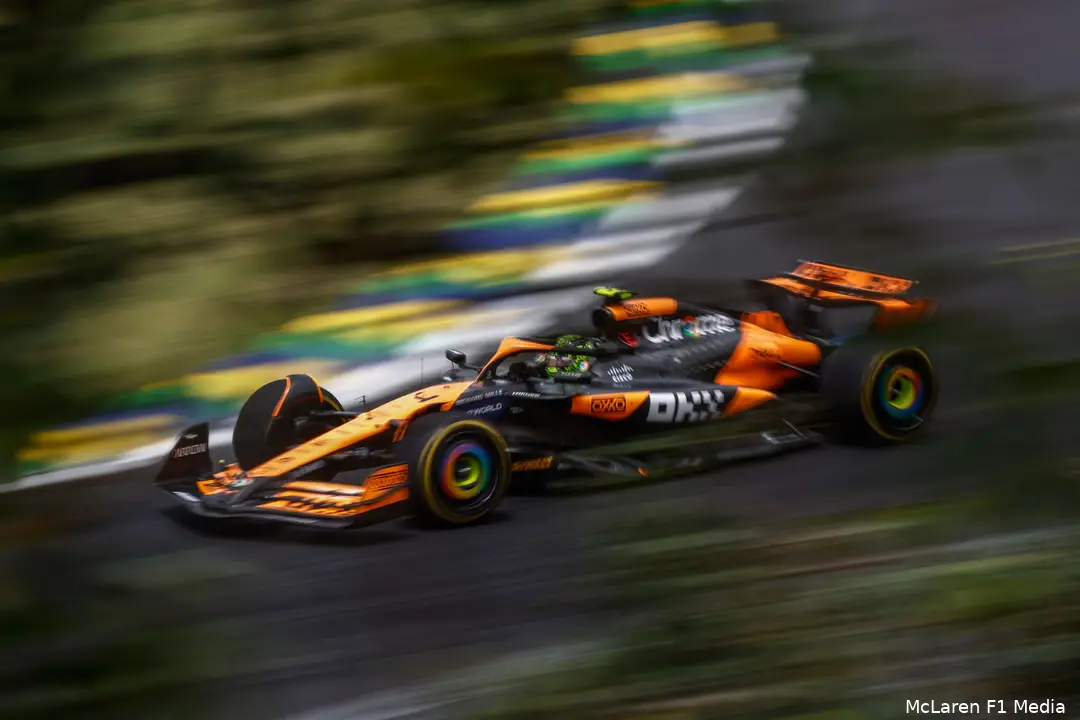 Norris mag de race aanvangen vanaf P1.