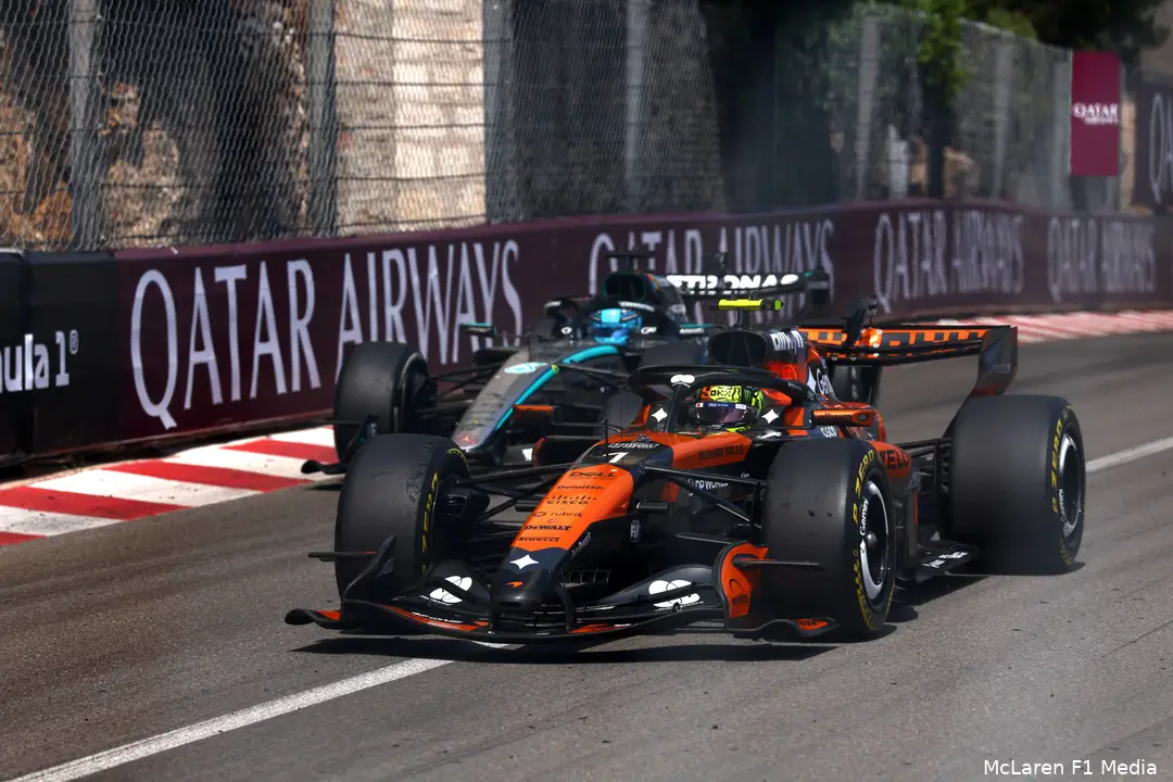 george-russell-mercedes-lando-norris-mclaren-monaco-zondag-2026