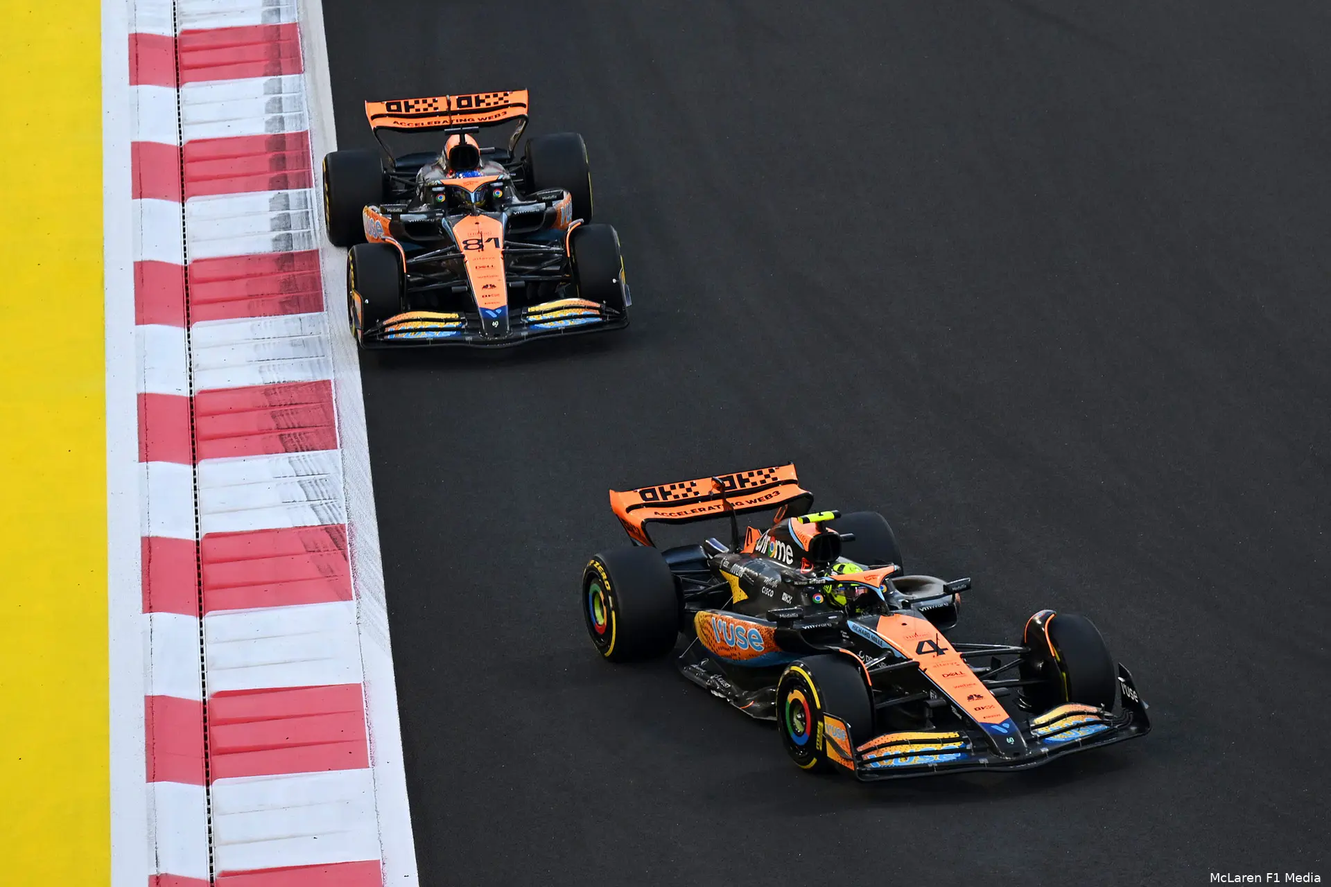 lando norris oscar piastri mclaren abu dhabi zondag 2023