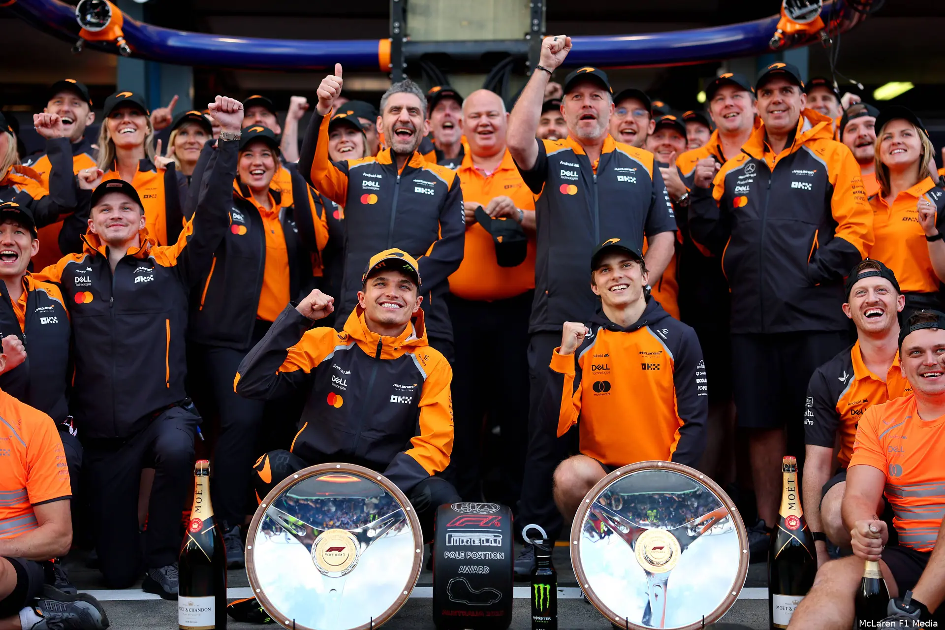 oscar piastri lando norris andrea stella zak brown mclaren gp australie zondag 2025