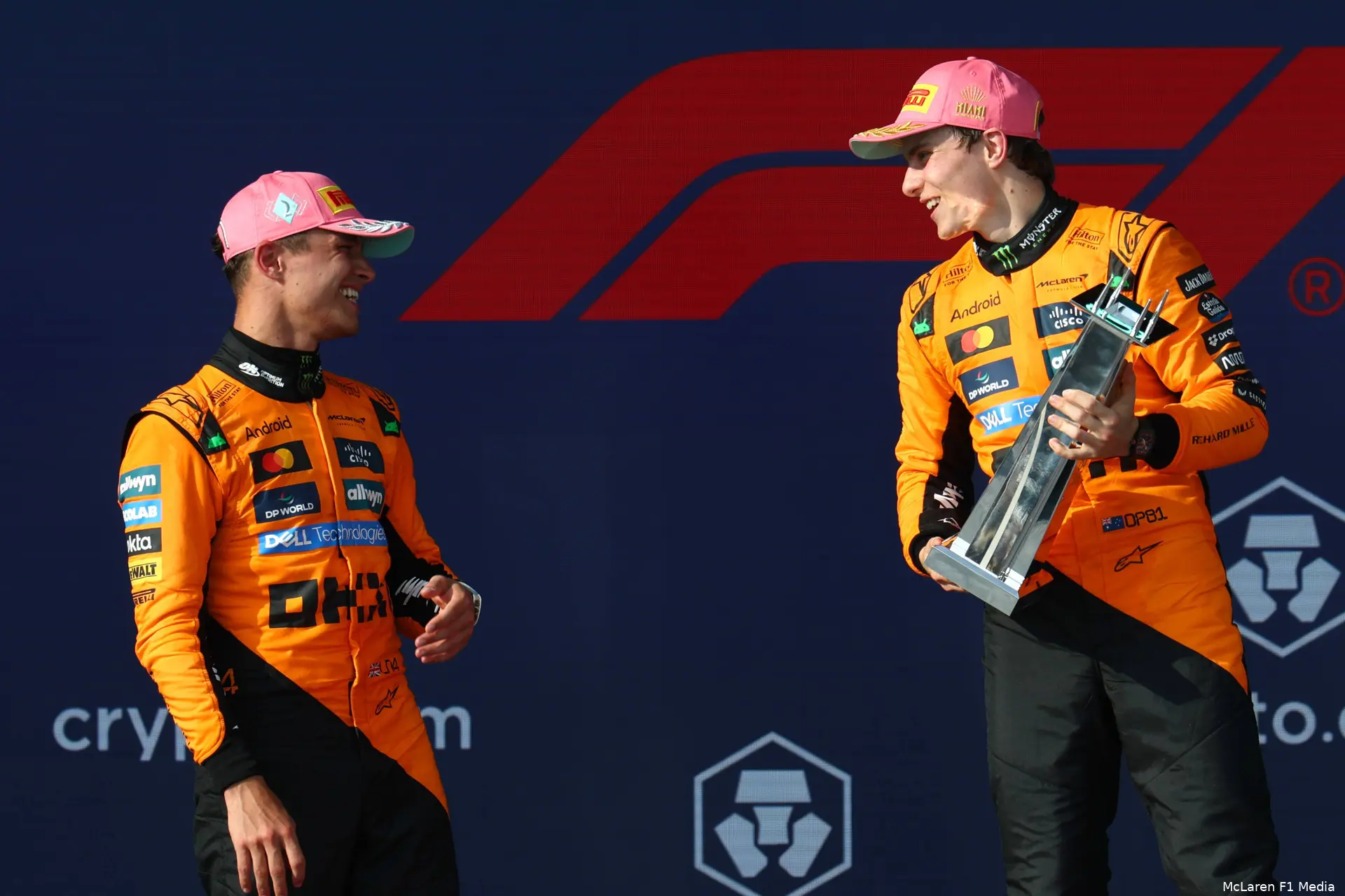 oscar piastri lando norris mclaren 2025 miami race zondag podium