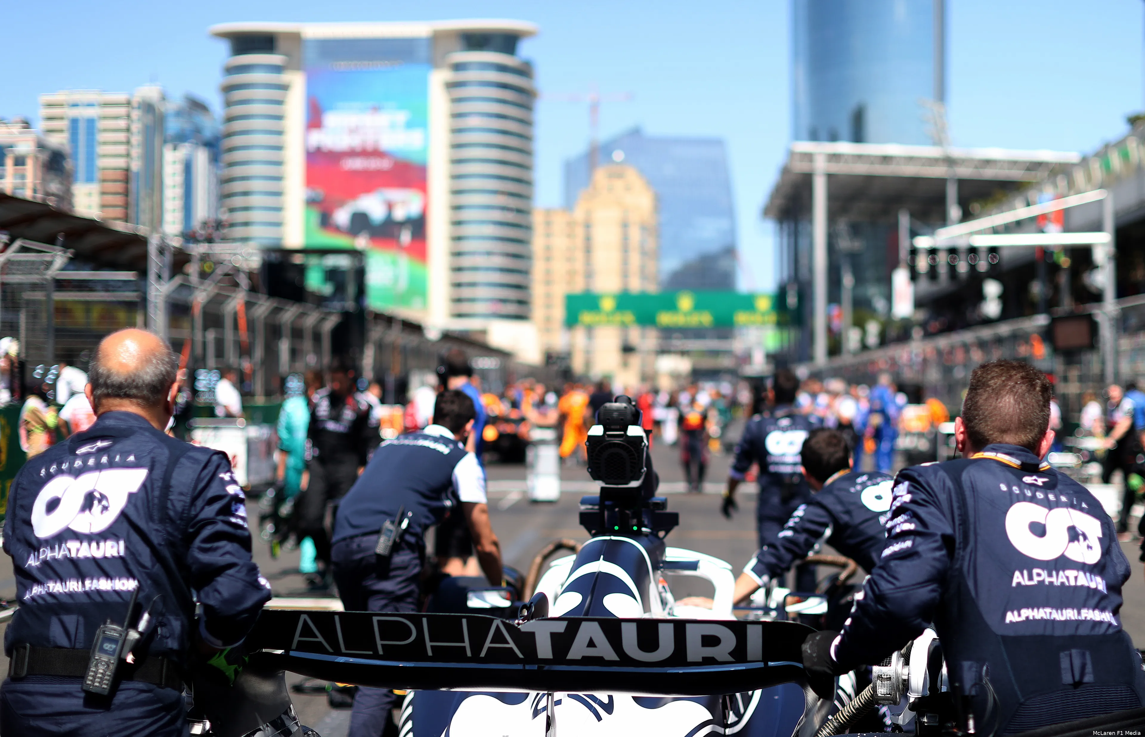 Alphatauri baku behind