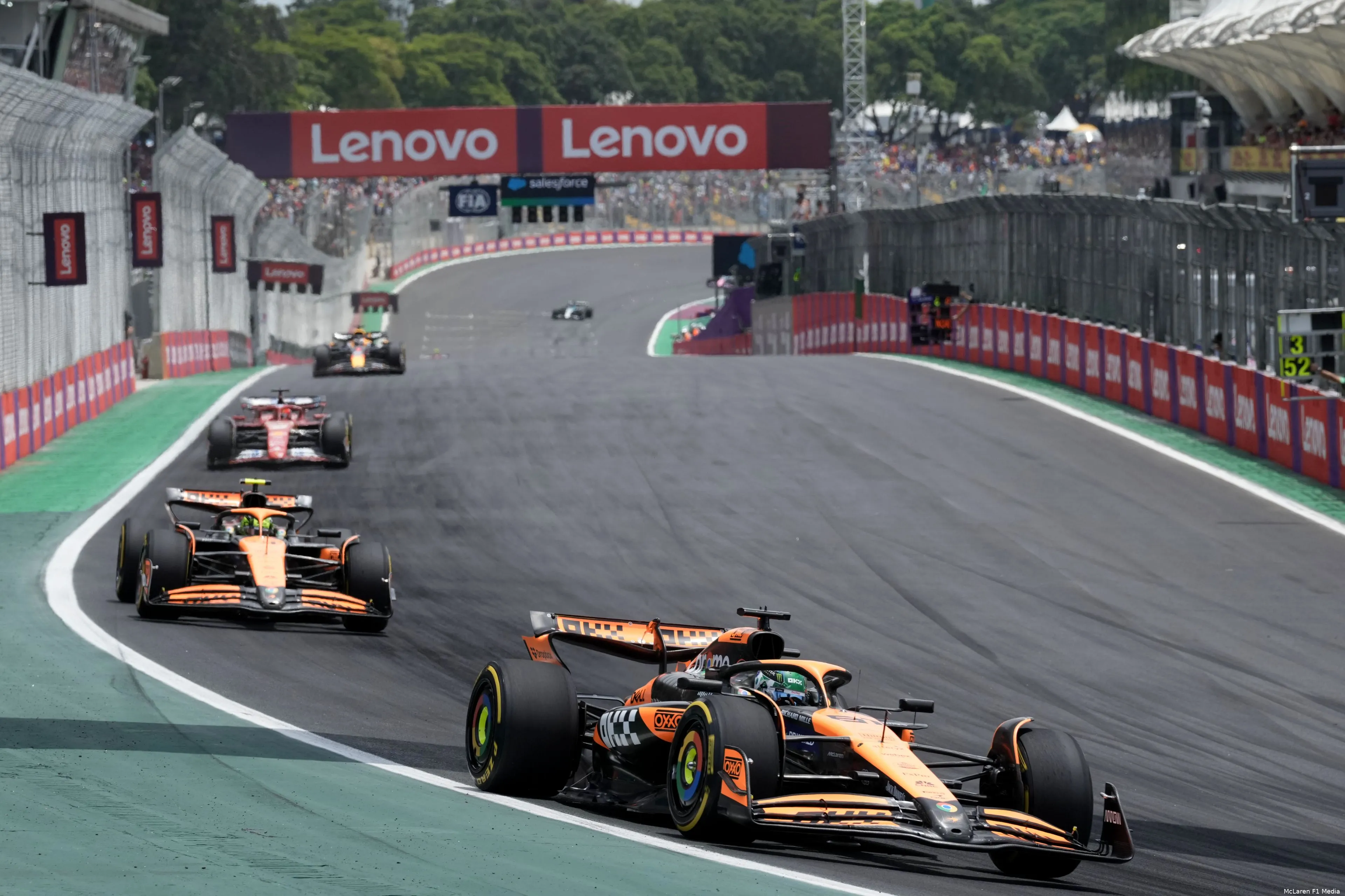oscar piastri lando norris mclaren charles leclerc ferrari gp sao paulo zaterdag 2024