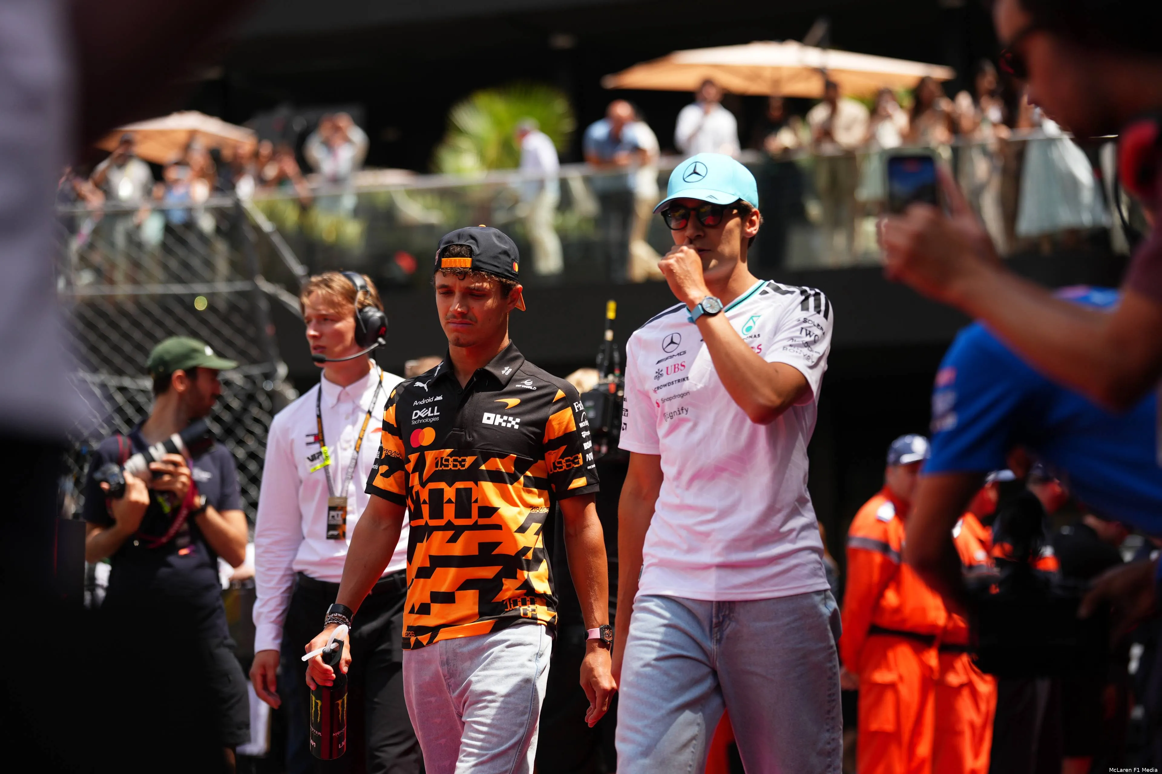 george-russell-mercedes-lando-norris-mclaren-monaco-zondag-2026