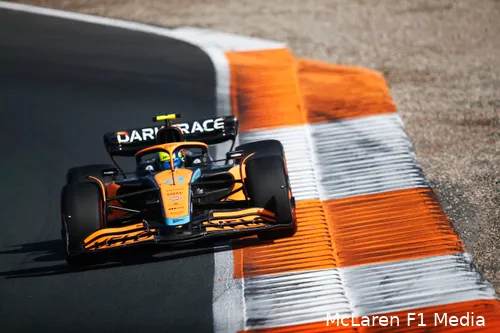 Lando
Norris op het Circuit van Zandvoort, kwalificatie GP Nederland 2022 (Foto: McLaren
F1 Media)