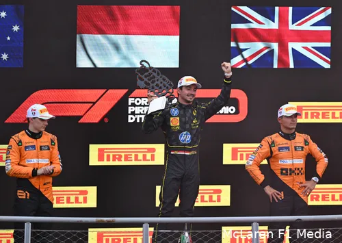 oscar piastri lando norris charles leclerc mclaren gp italie zondag 2024