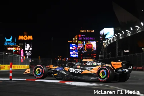 <i>Oscar Piastri eindigde de Grand Prix van Las Vegas als zevende.</i>