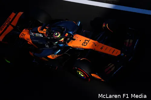 <i>Piastri op weg naar de derde startplek.</i>