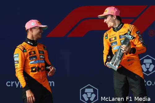 <i>Norris voelt druk om zijn teamgenoot te verslaan.</i>