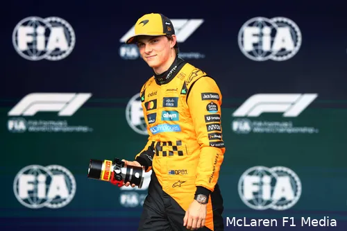 <i>Piastri niet tevreden met plek 2 in de kwalificatie van Spa.</i>