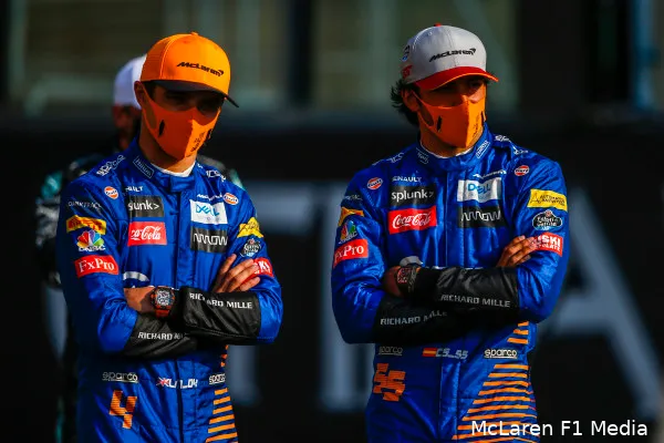 carlos sainz en lando norris