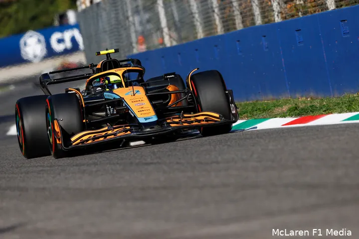 Lando
Norris tijdens de kwalificatie, Monza, Grand Prix van Italië 2022 (Foto: McLaren F1
Media)