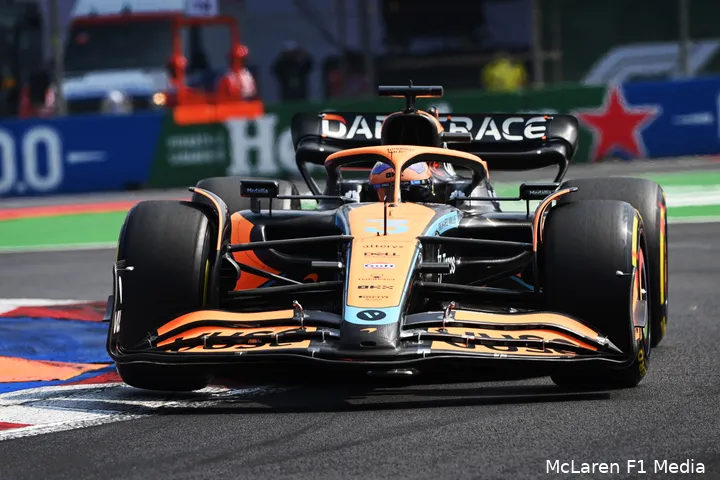 Daniel
Ricciardo tijdens de kwalificatie, Grand Prix van Mexico 2022 (Foto: McLaren F1
Media)