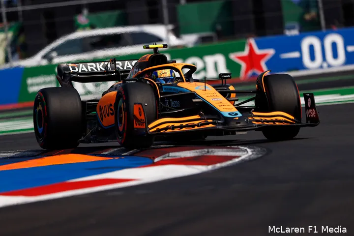 Lando
Norris in de kwalificatie, Autódromo Hermanos Rodríguez, Grand Prix van Mexico
2022 (Foto: McLaren F1 Media)