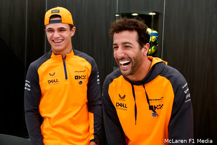 <i>Ricciardo houdt de moed er altijd in, maar kan op basis van zijn prestaties bij McLaren niet rekenen op een stoeltje voor 2023. (Foto: McLaren F1 Media)</i>